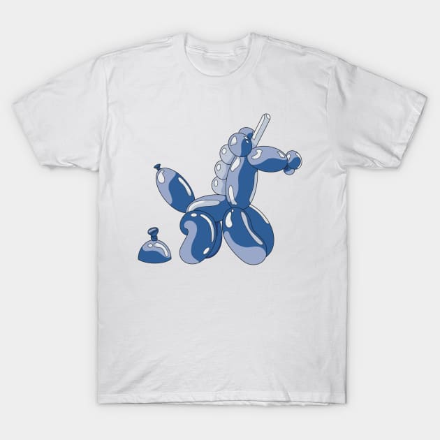 Bright blue balloon unicorn making a balloon unicorn poop... T-Shirt by Fruit Tee